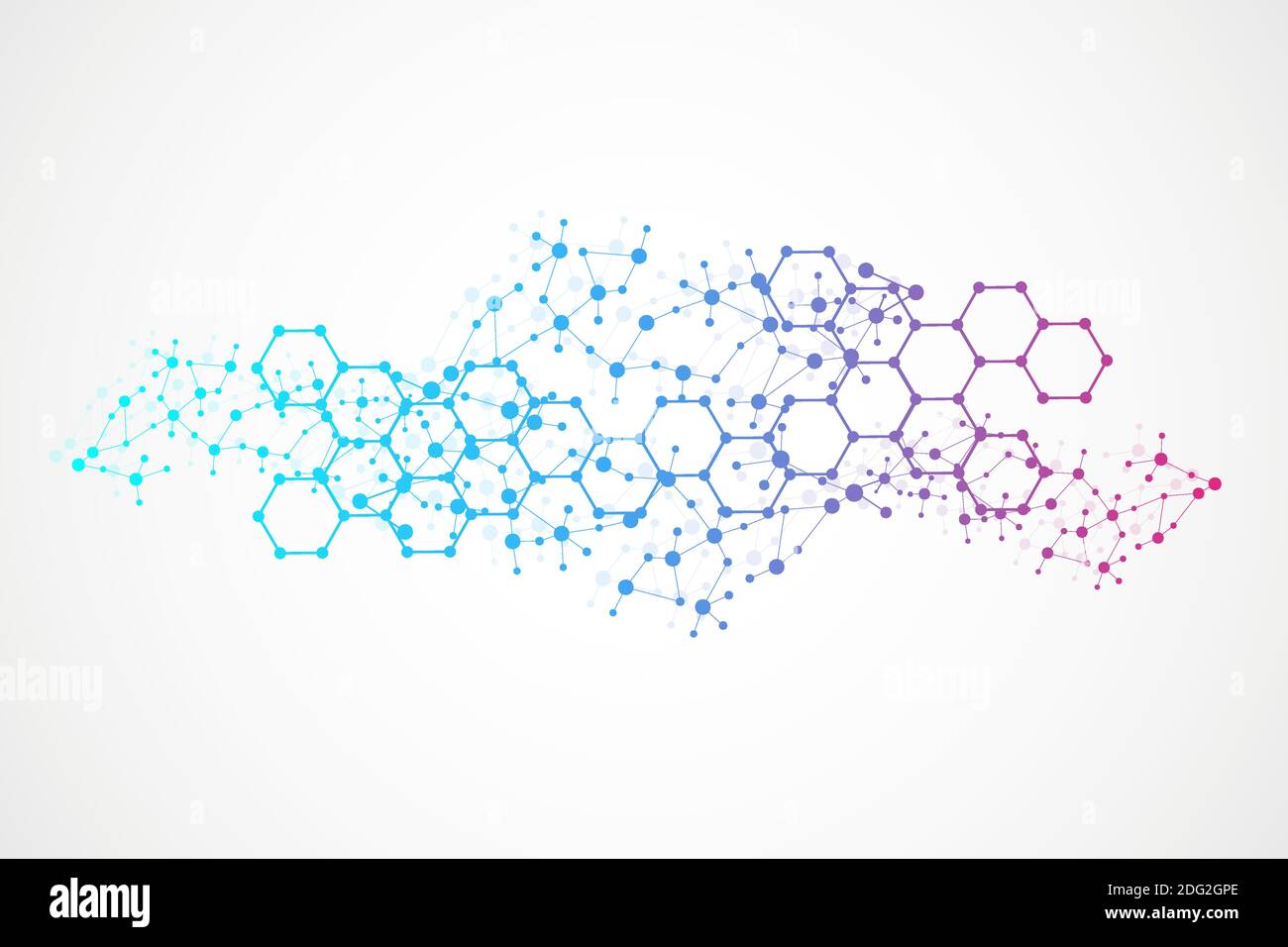 Structure molecule and communication. Dna, atom, neurons. Scientific concept for your design. Connected lines with dots. Medical, technology Stock Vector
