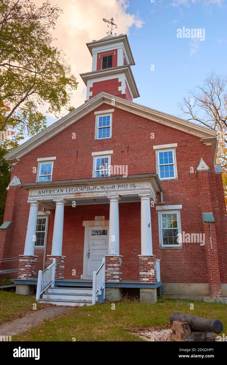 The exterior, front facade, entrance to the local Americon Legion Post