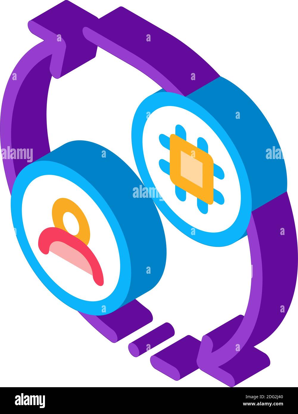 human and computer car control isometric icon vector illustration Stock ...
