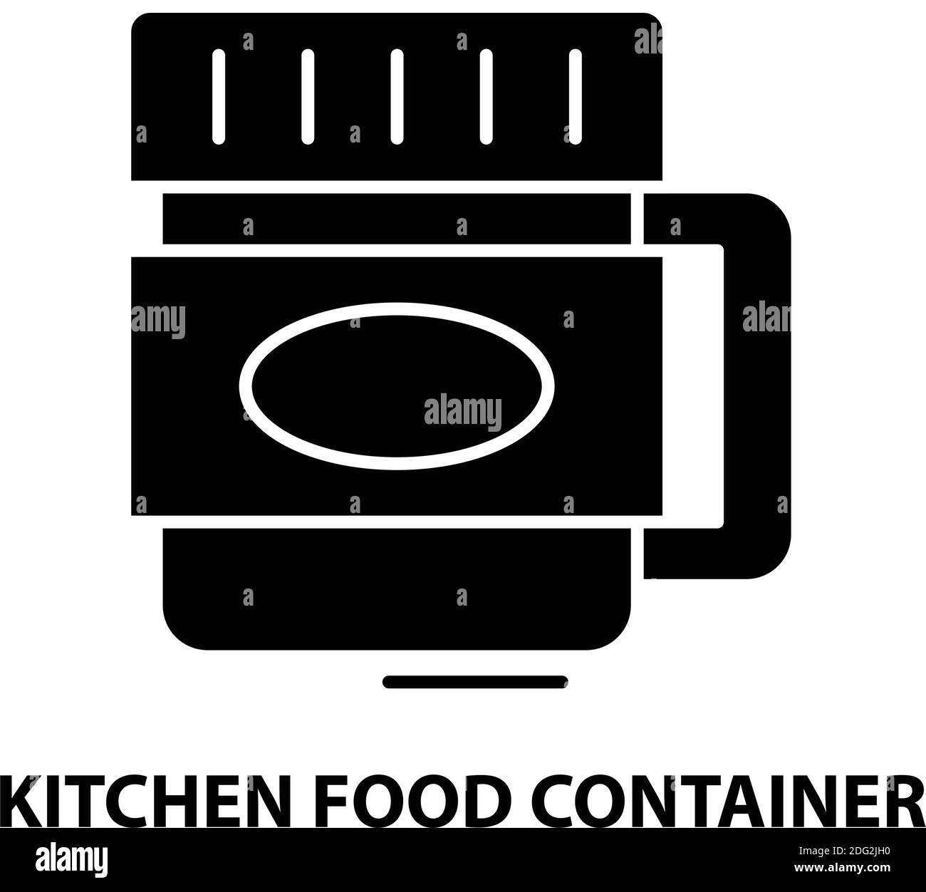 kitchen food container icon, black vector sign with editable strokes ...