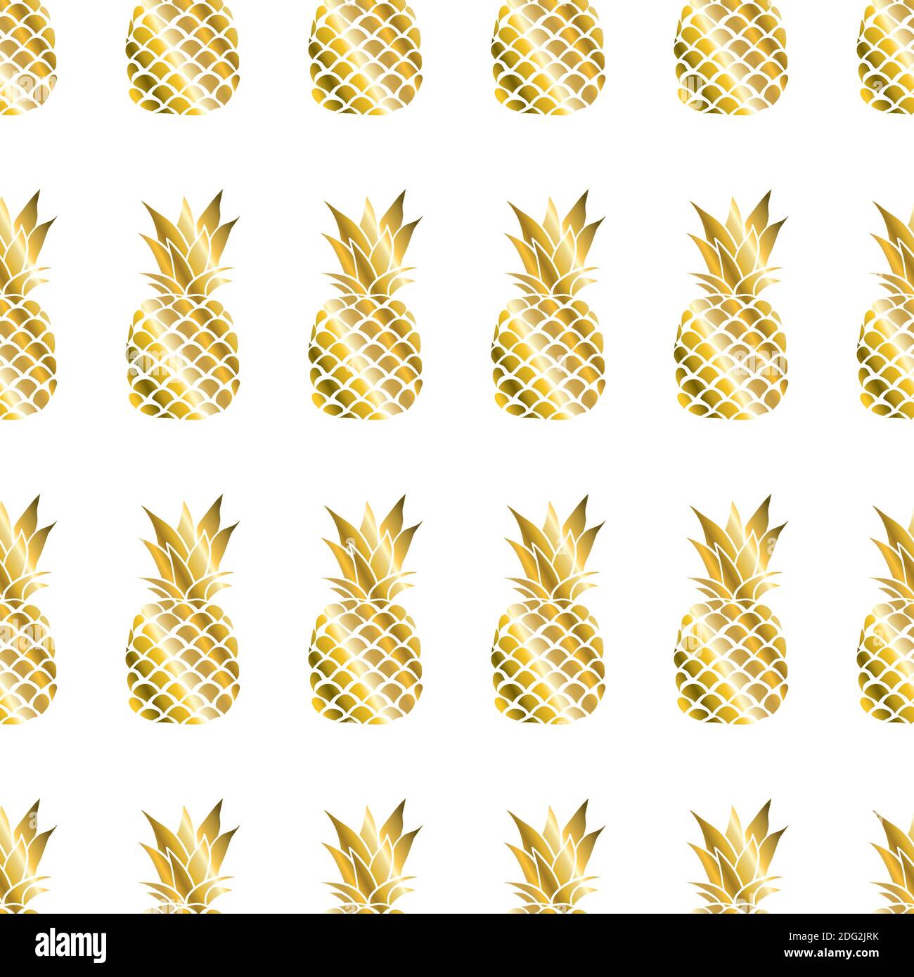 Gold pineapple on colored background. Seamless pattern in vector. Fruit ...