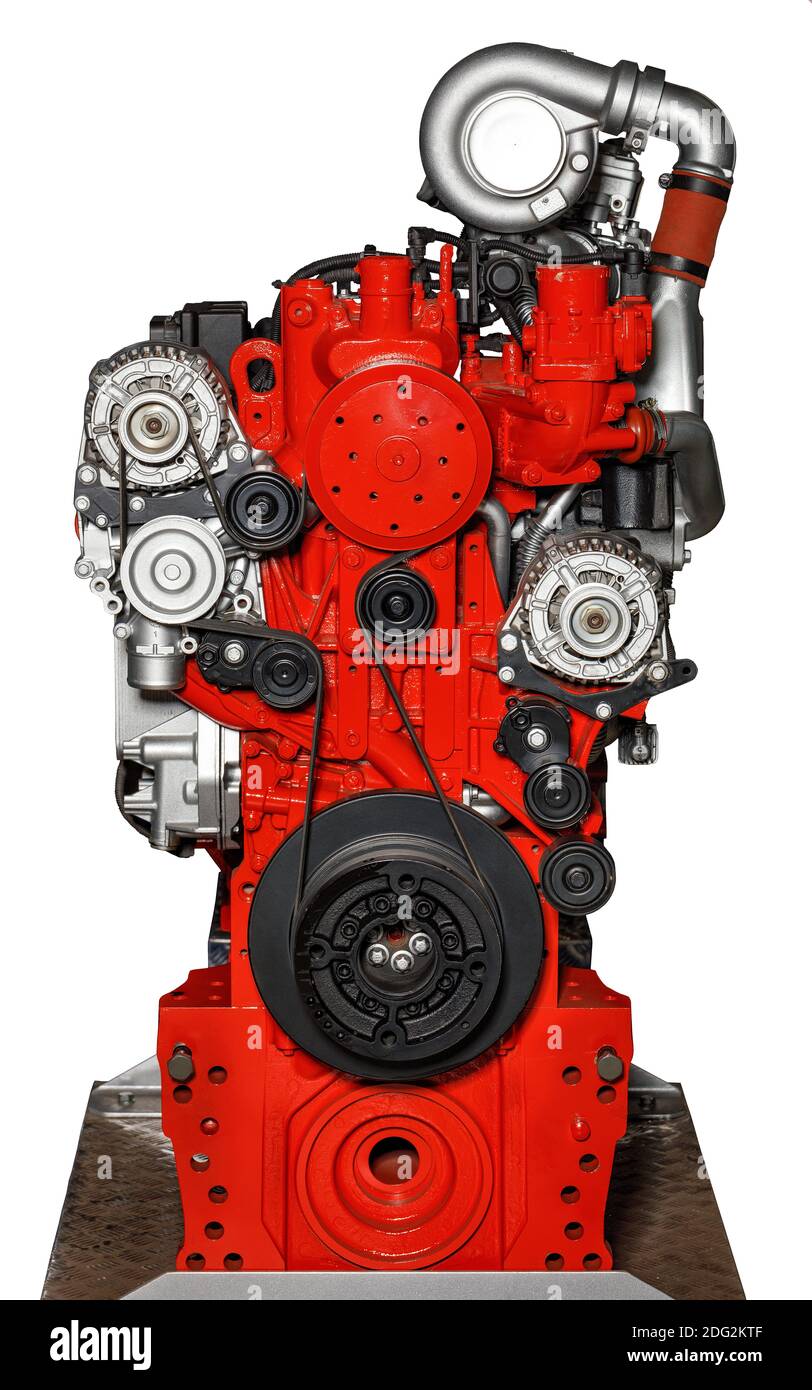 Internal combustion engine of a modern car at the exhibition stand