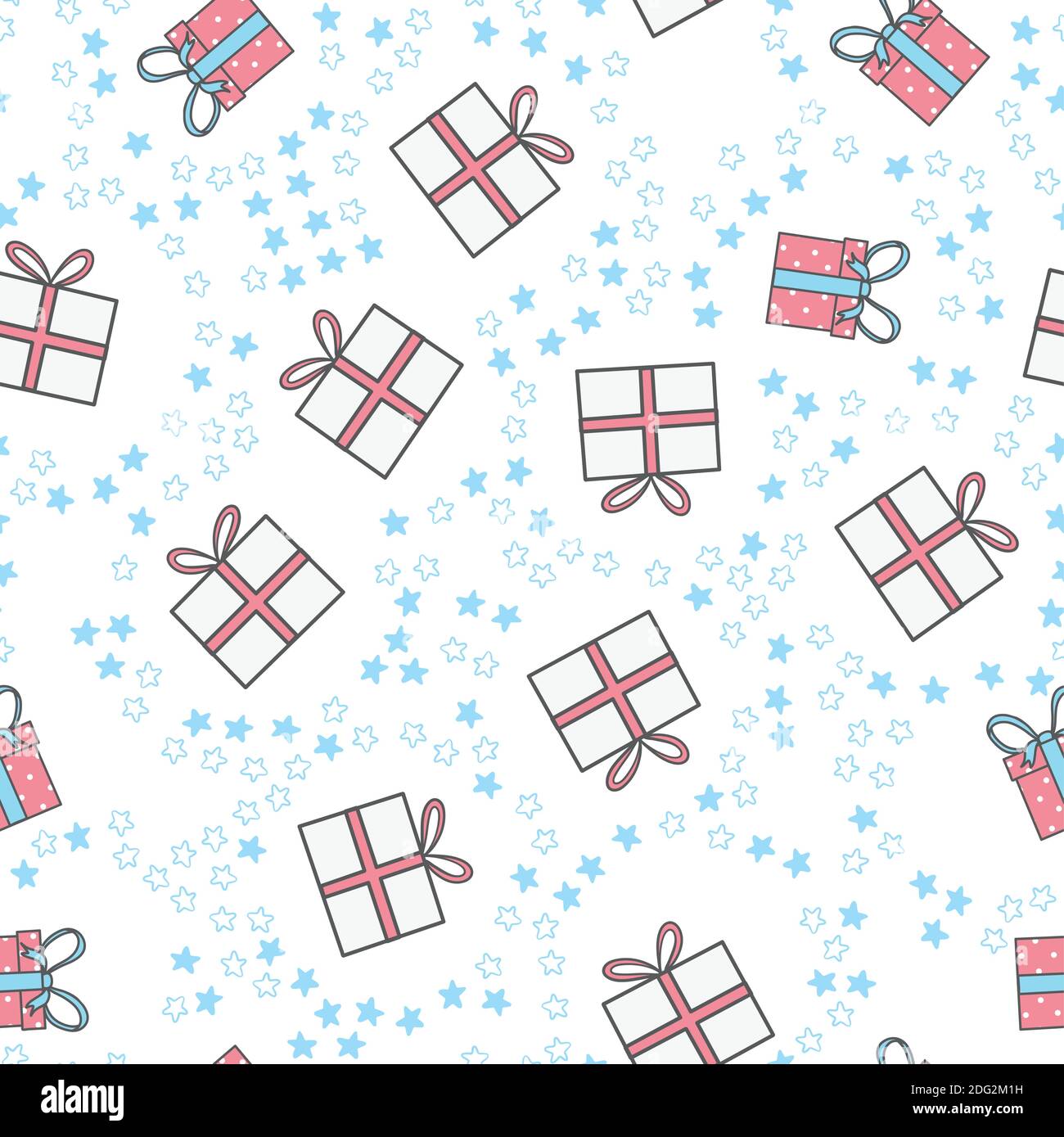 Seamless vector pattern with gift boxes Stock Vector