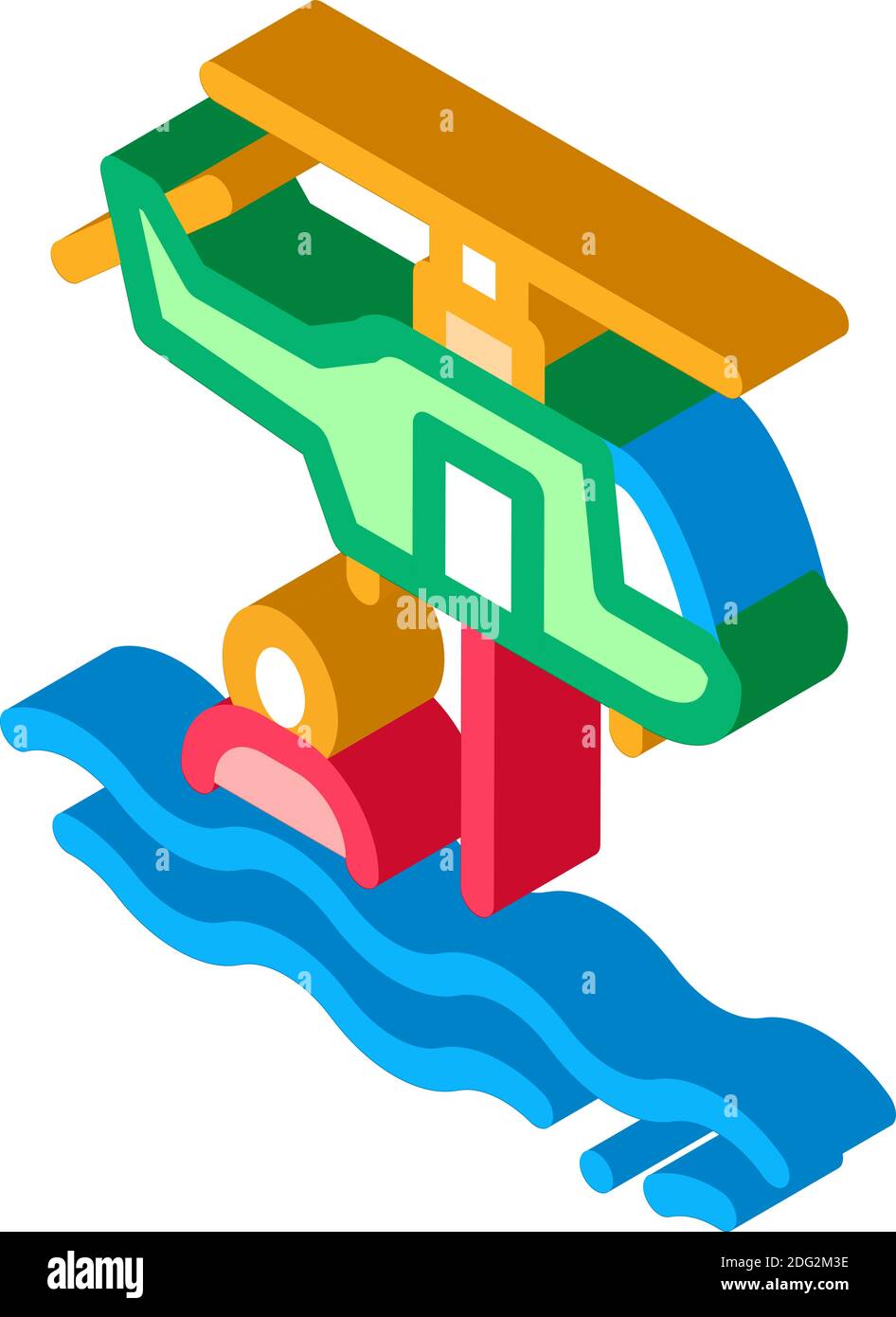 helicopter rescue on sea isometric icon vector illustration Stock ...