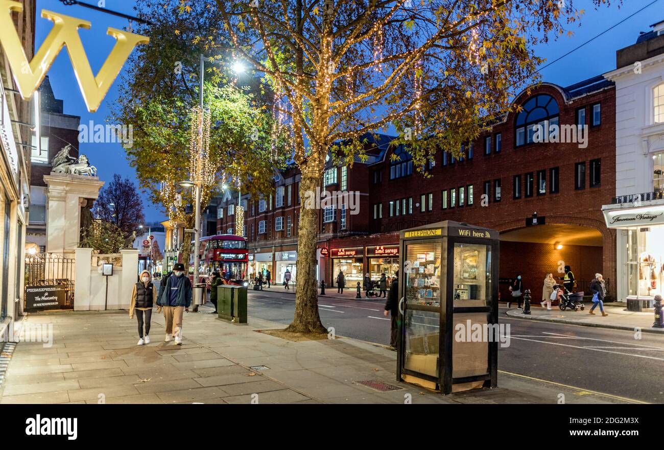 Christmas Lights in The Kings Road London UK Stock Photo Alamy