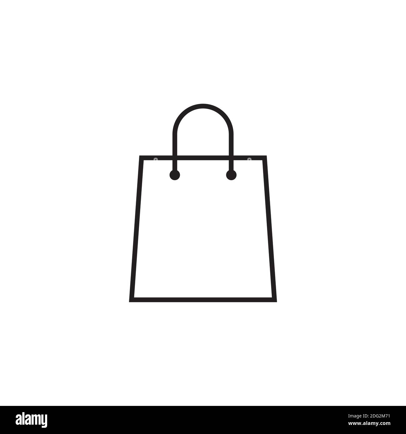 Shopping bag outline icon, modern minimal flat design style. Paper bag ...