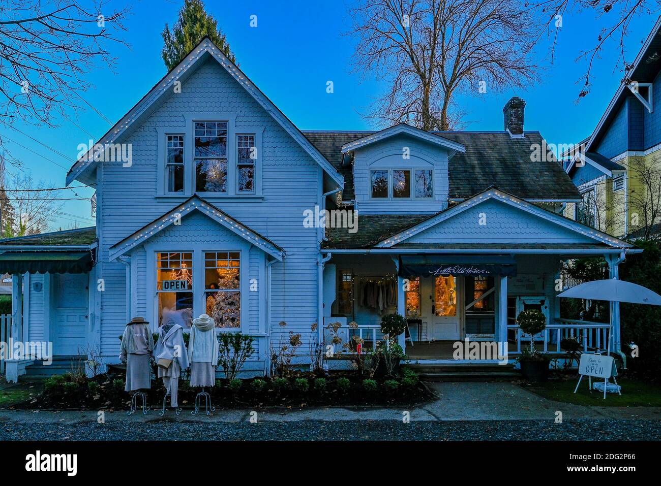Little White House Company, Fort Langley, British Columbia, Canada Stock Photo