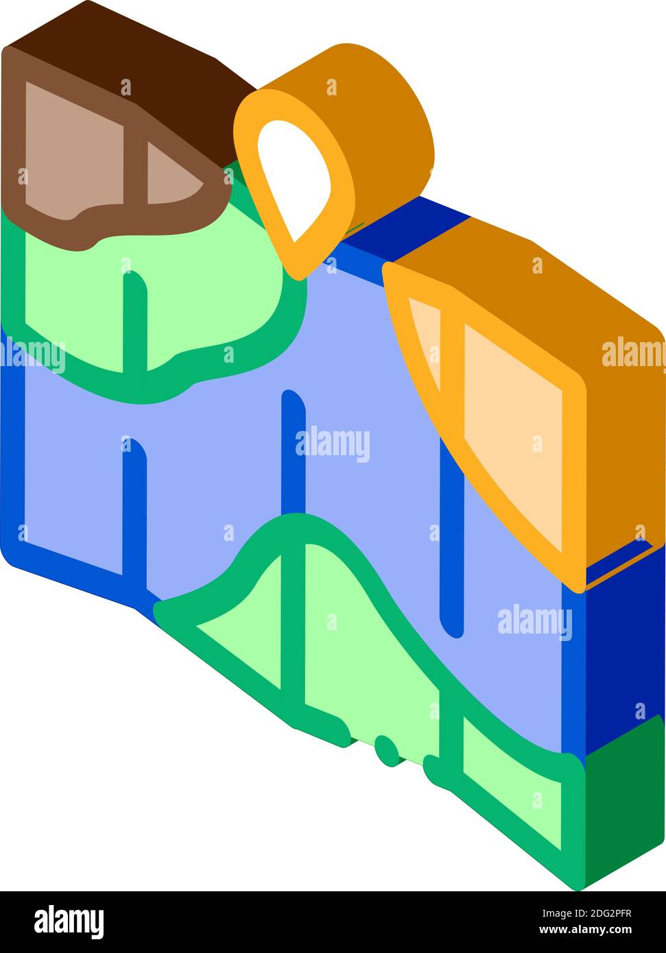 map location isometric icon vector illustration color Stock Vector ...