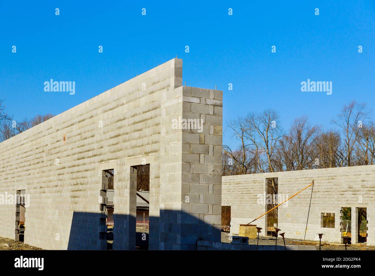 Raw industrial building walls with of concrete blocks Stock Photo Alamy
