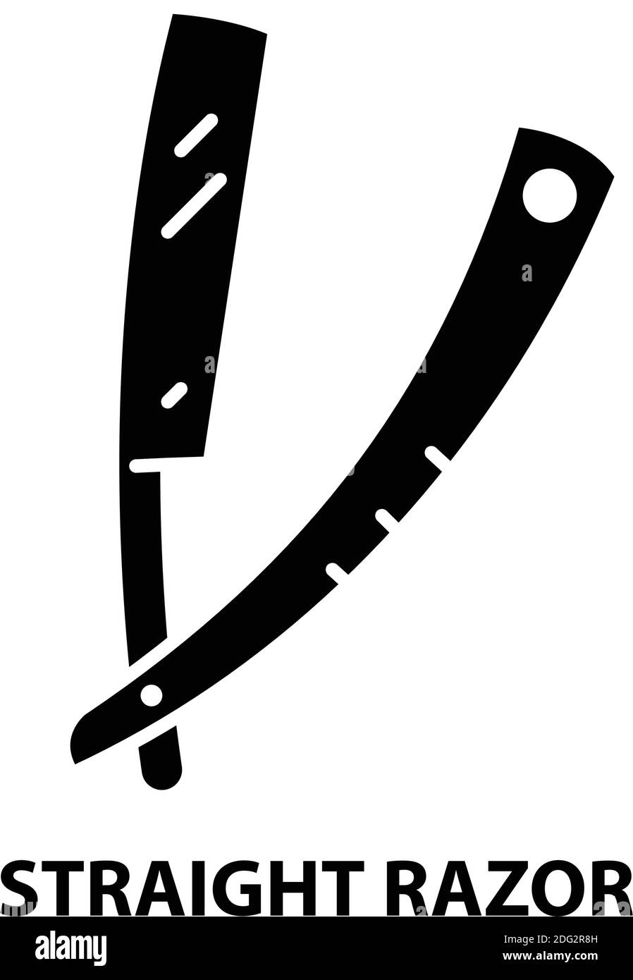 straight razor symbol icon, black vector sign with editable strokes