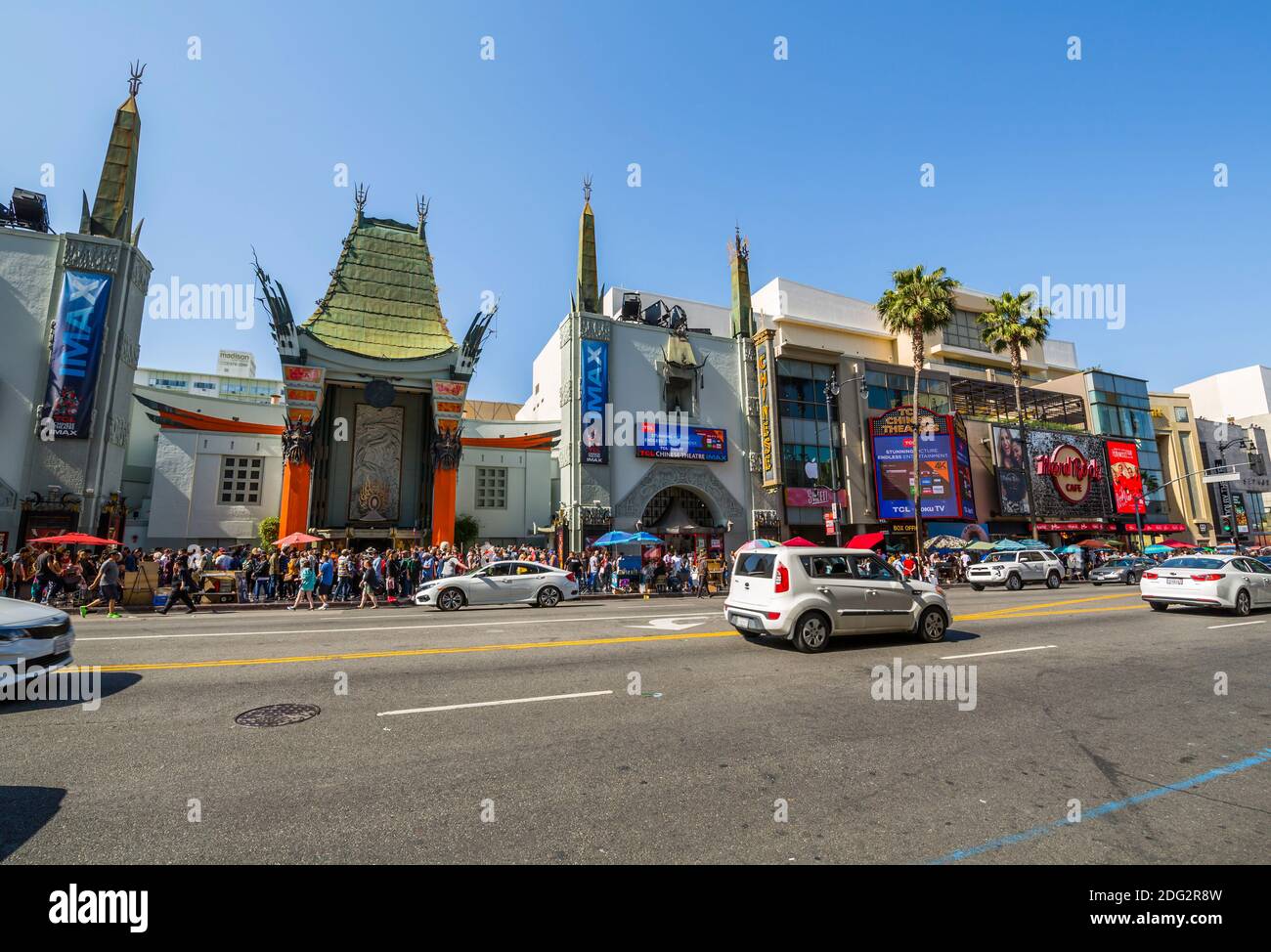 View of Grauman's Chinese Theatre on Hollywood Boulevard, Hollywood, Los Angeles, California, United States of America, North America Stock Photo