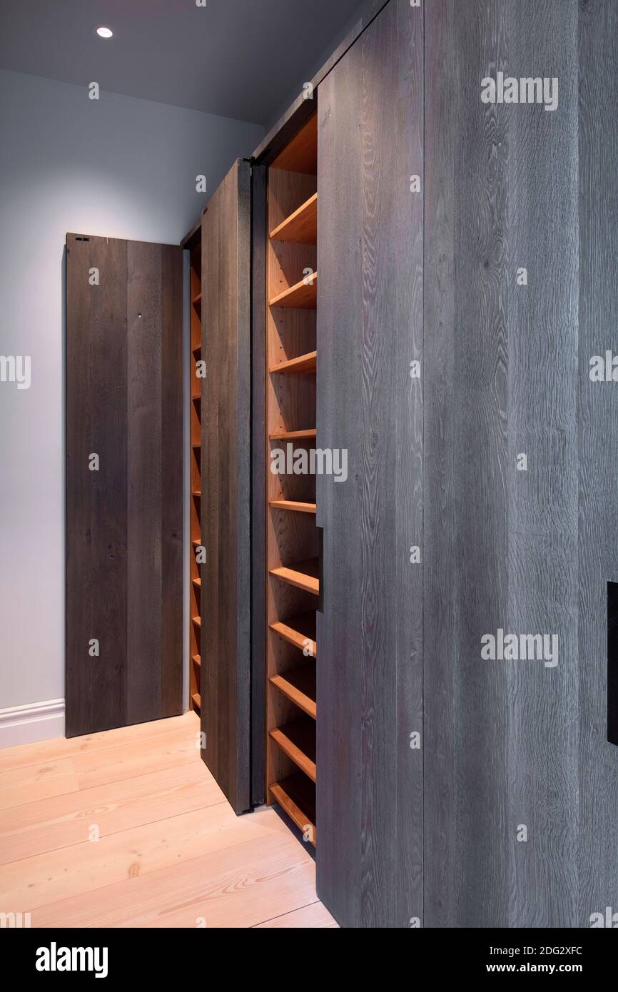 Gray wooden closets Stock Photo - Alamy