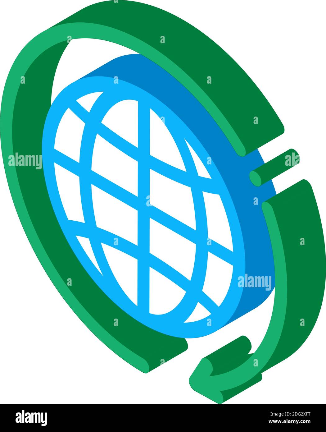 earth turn isometric icon vector illustration color Stock Vector Image ...