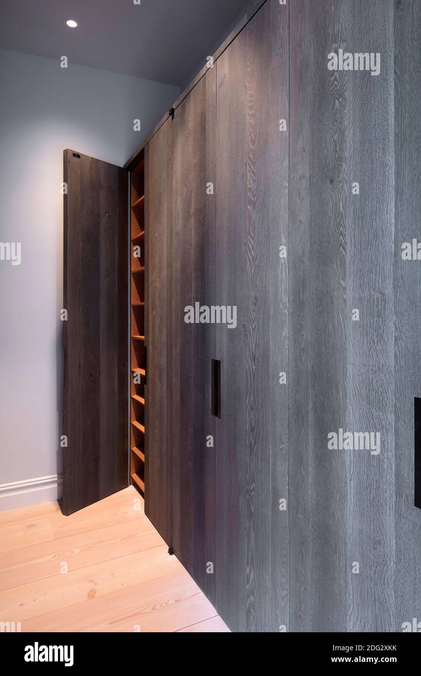 Gray wooden closets Stock Photo - Alamy