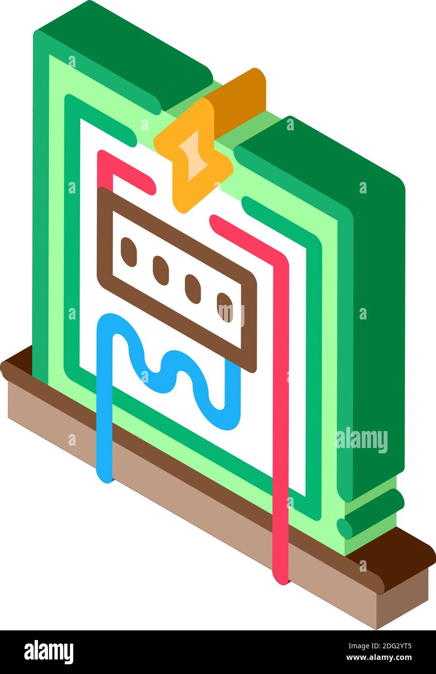 electricity panel isometric icon vector illustration color Stock Vector ...