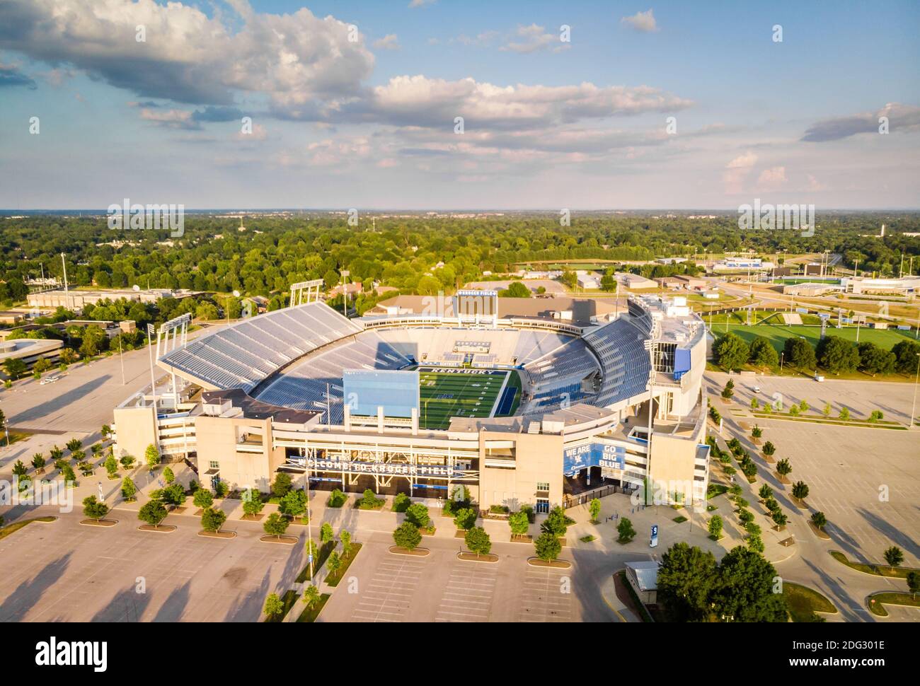 Lexington, Kentucky, July 25, 2020: Aerial view of Kroger Field football stadium of University of Kentucky in Lexington, Kentucky Stock Photo