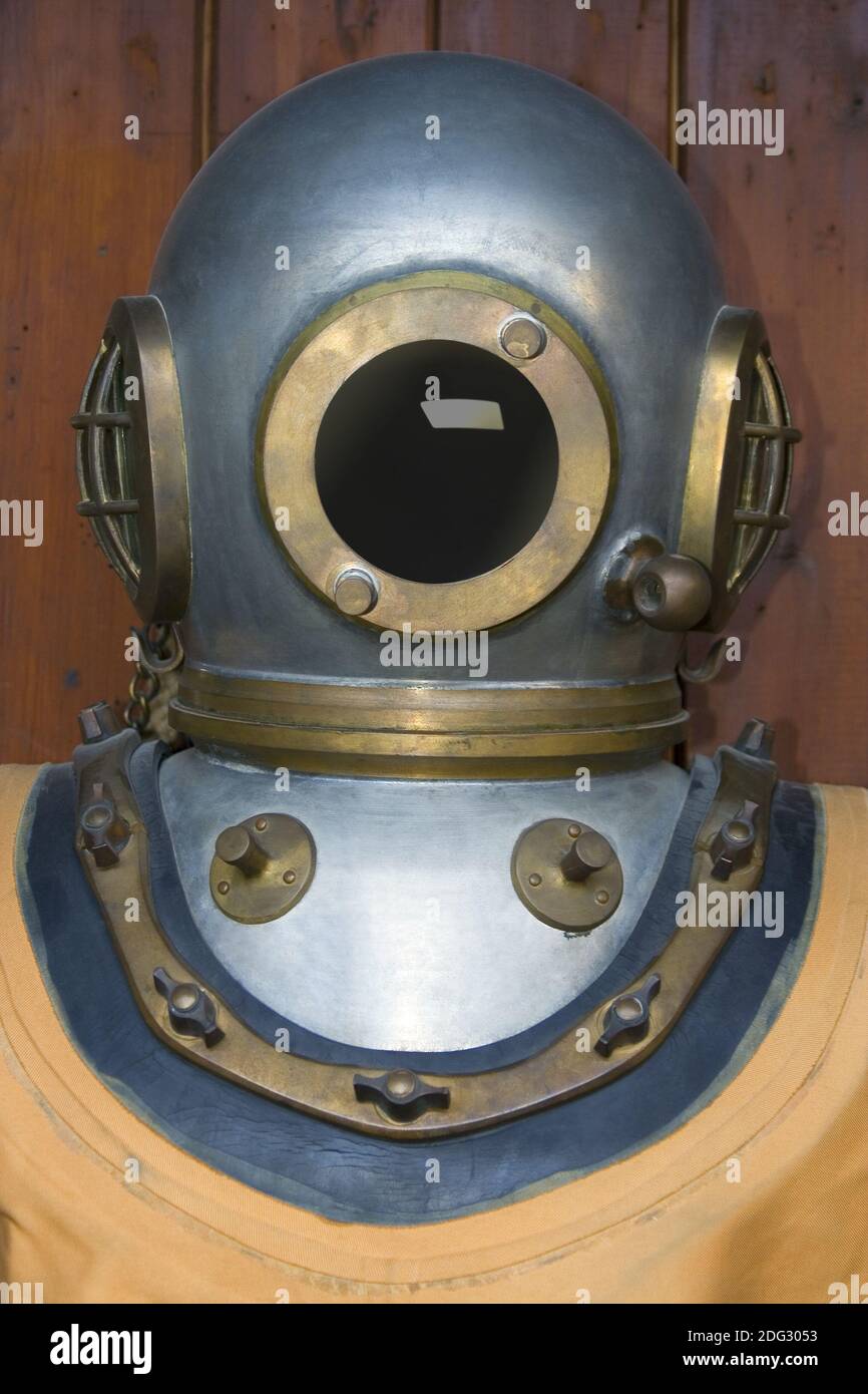 Vintage Diving Helmet Stock Photo