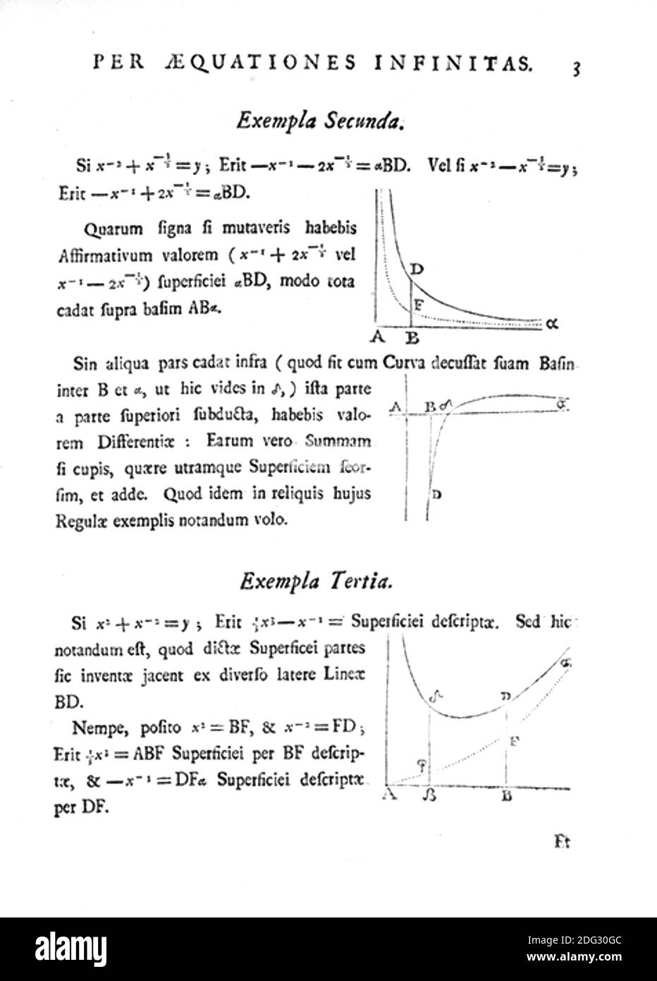 ISAAC NEWTON (1642-1726/7) English mathematician, physicist, theologian, and author. Page from his 1711 work on calculus, De analysi per aequationes... Stock Photo