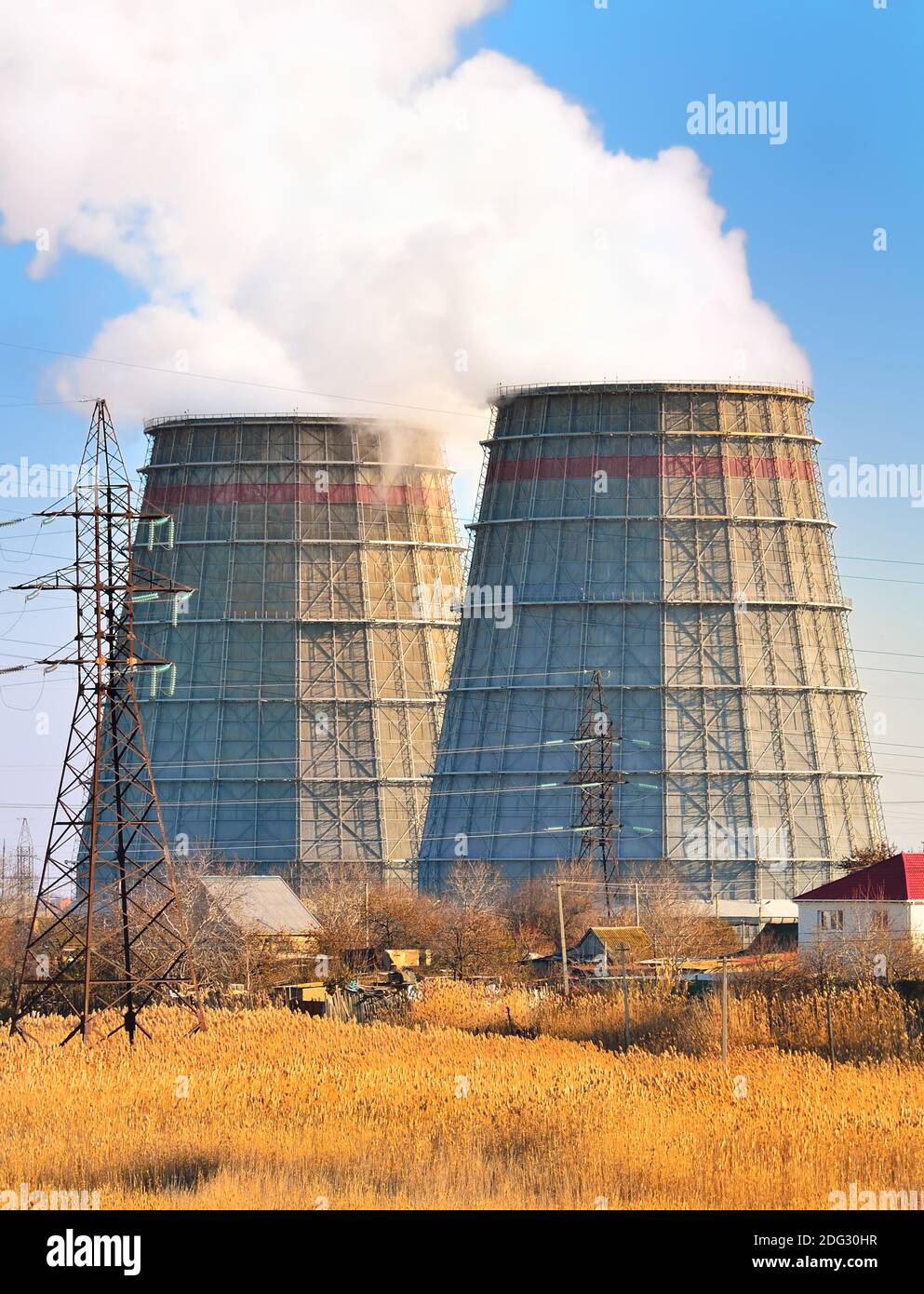 System watercooling tower With emission of steam during cooling