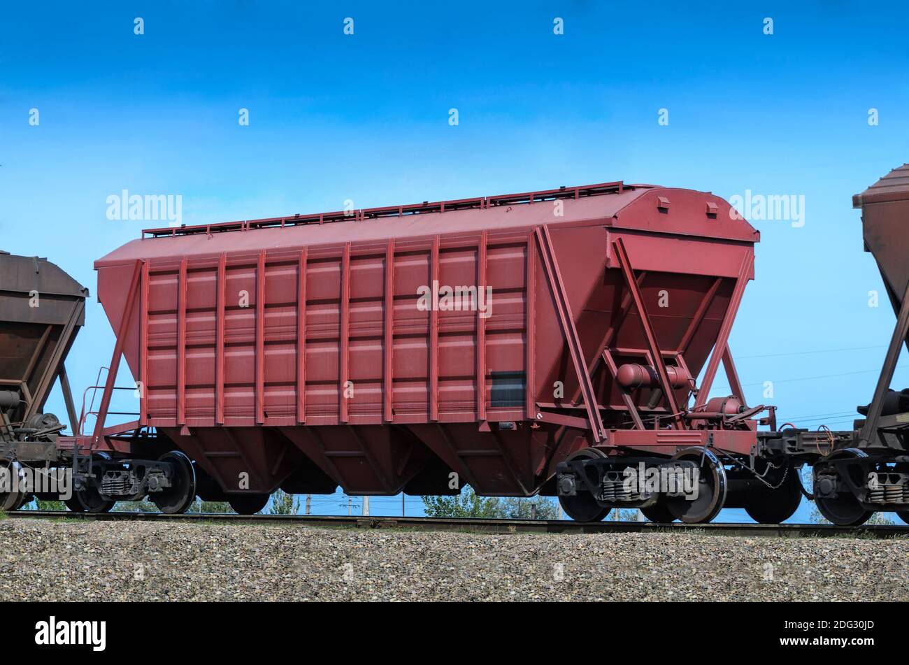 Self-unloading wagon Stock Photo