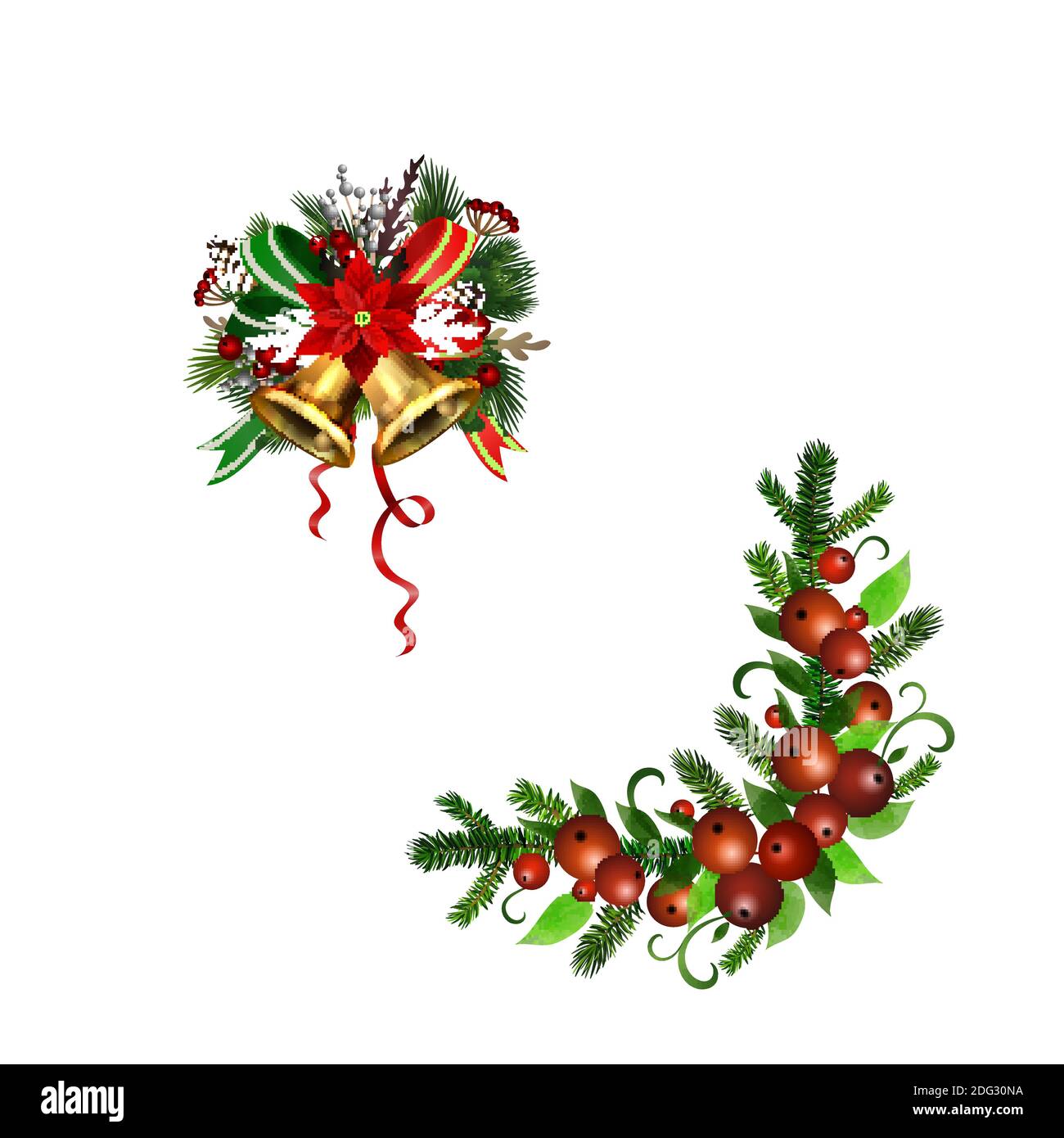 Christmas Holly brunches decoration vector Stock Vector Image & Art - Alamy