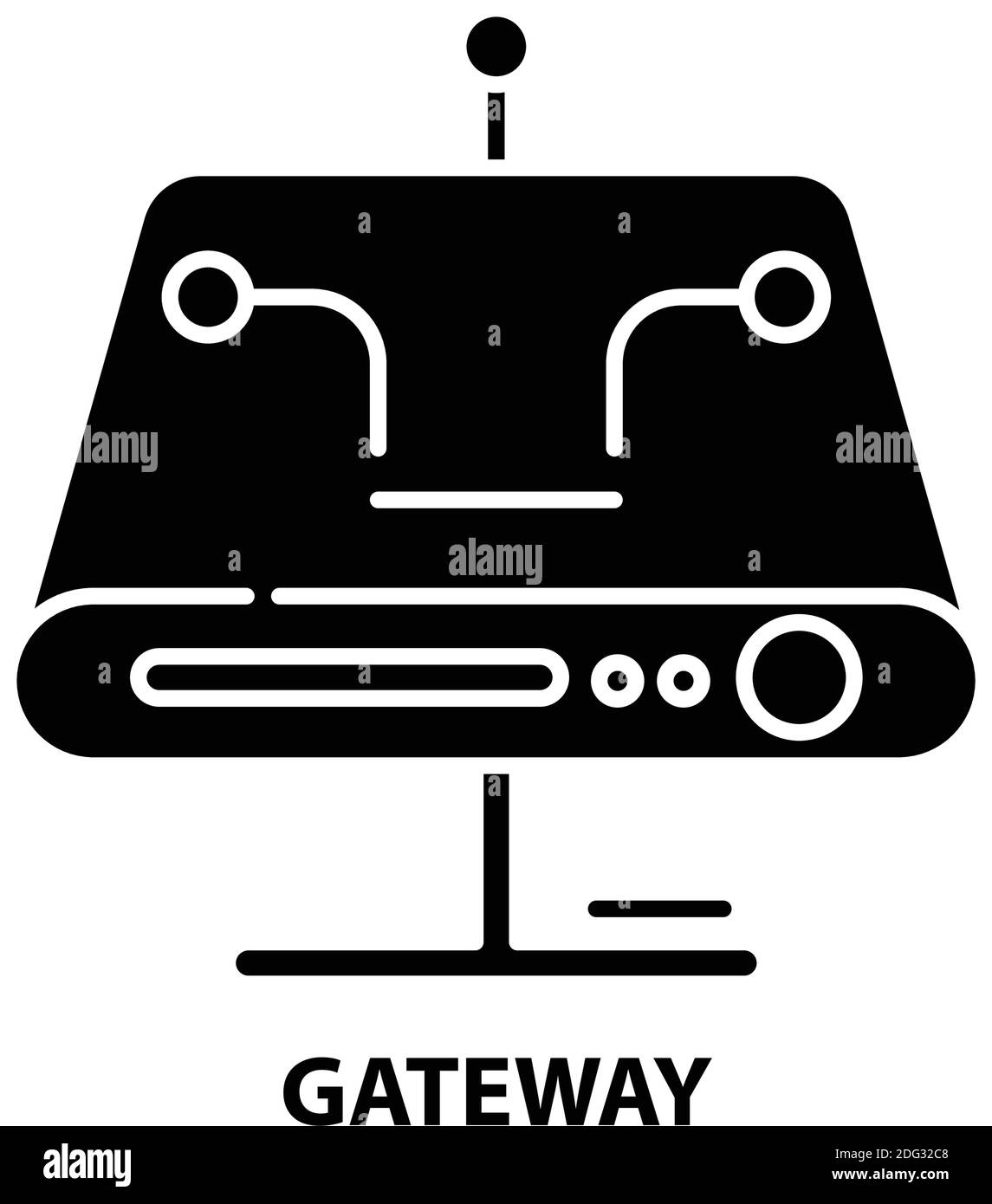 gateway icon, black vector sign with editable strokes, concept illustration Stock Vector
