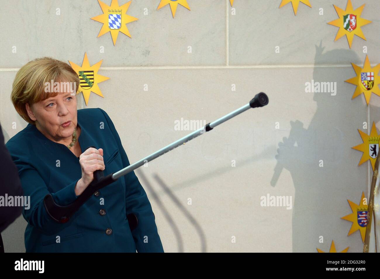 Merkel receives the 'Sternsinger' in the Chacellery. Stock Photo