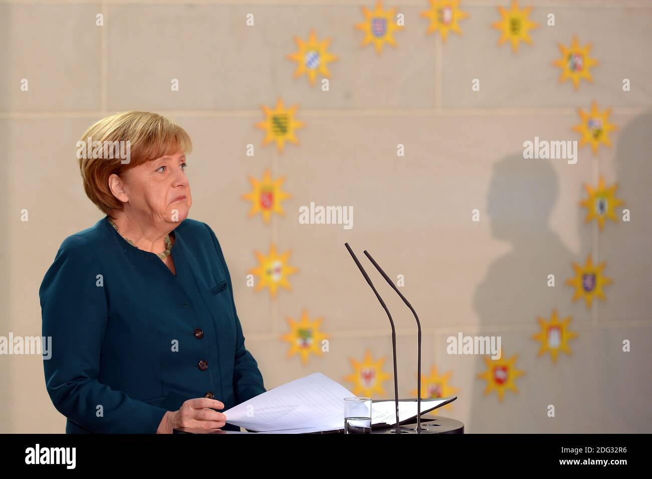 Merkel receives the 'Sternsinger' in the Chacellery. Stock Photo