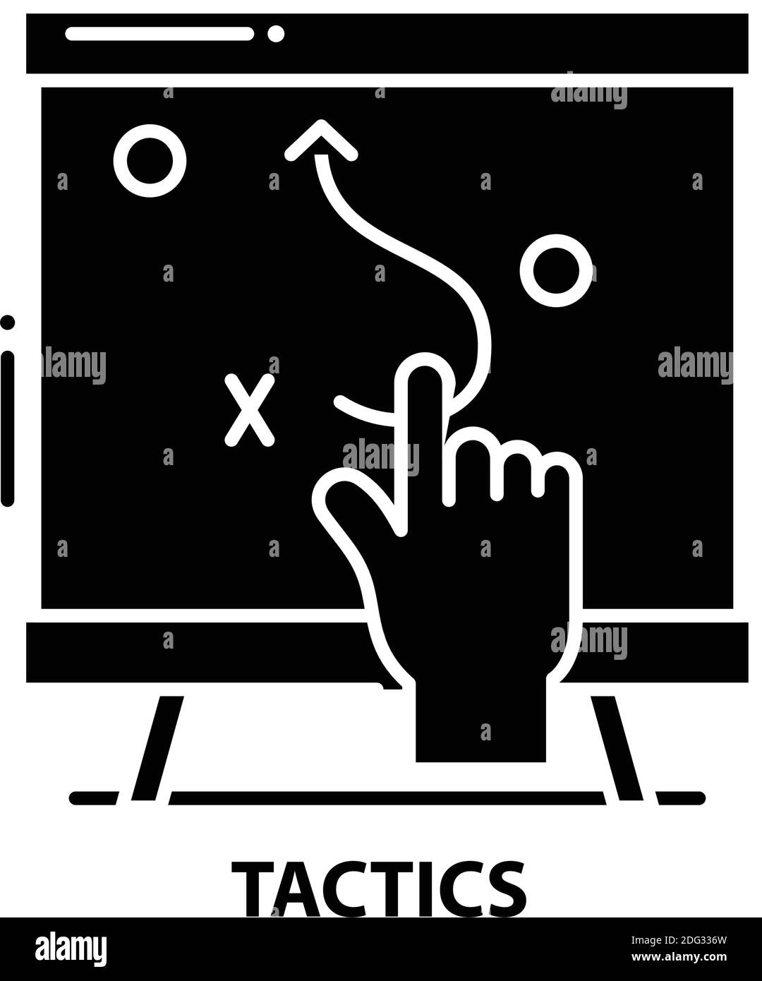 tactics symbol icon, black vector sign with editable strokes, concept illustration Stock Vector