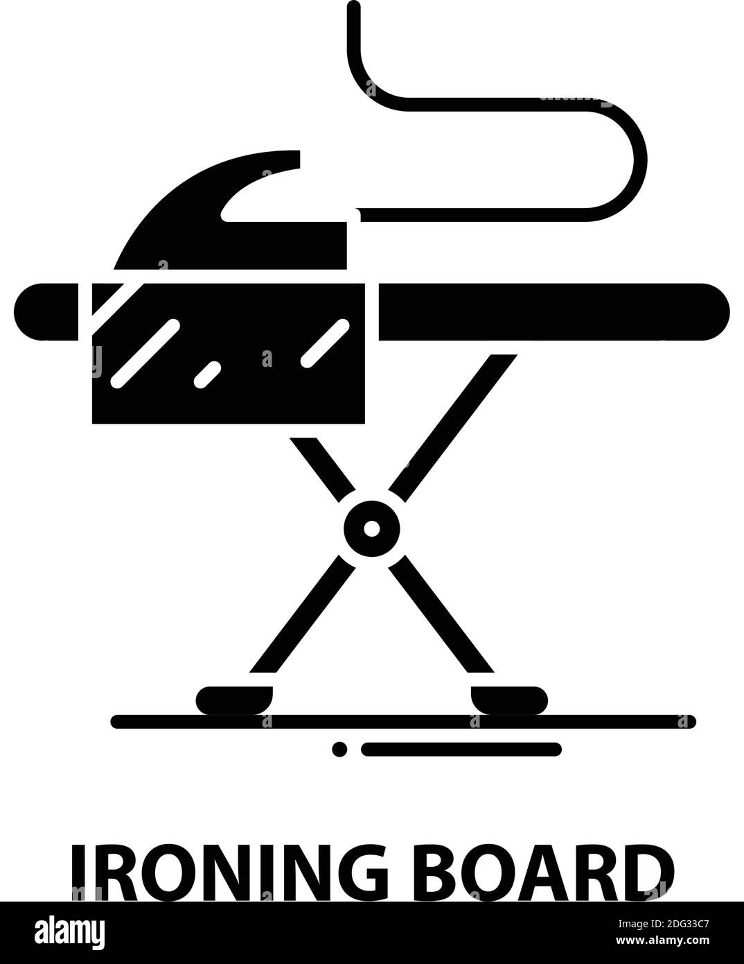 ironing board icon, black vector sign with editable strokes, concept