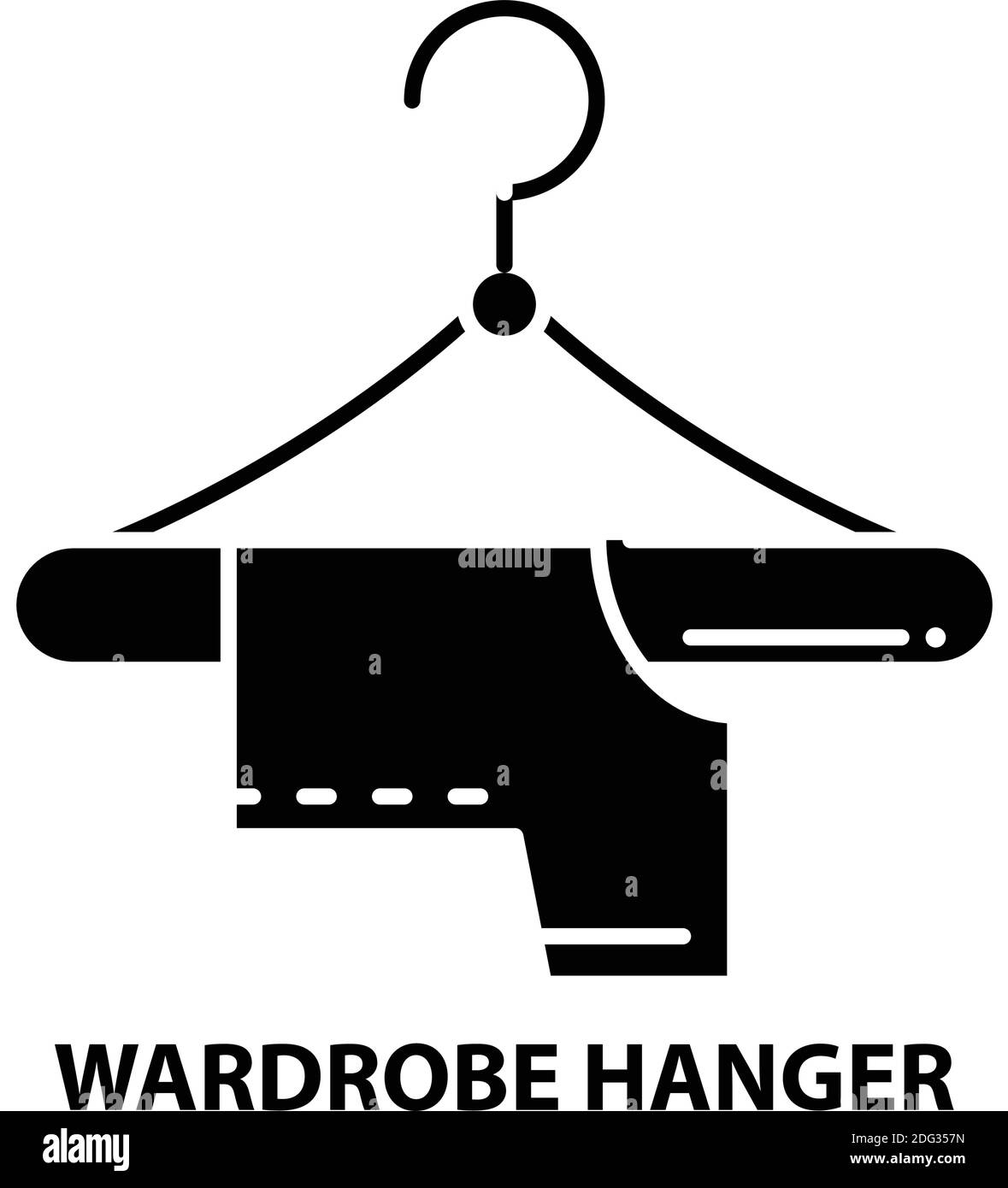 wardrobe hanger icon, black vector sign with editable strokes, concept illustration Stock Vector