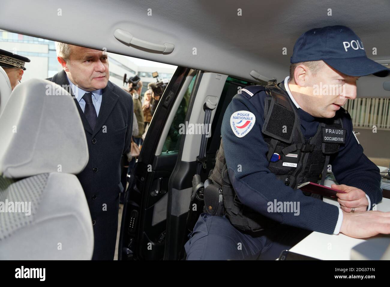 Interior Minister Bruno Le Roux during a ceremony to address New Year ...