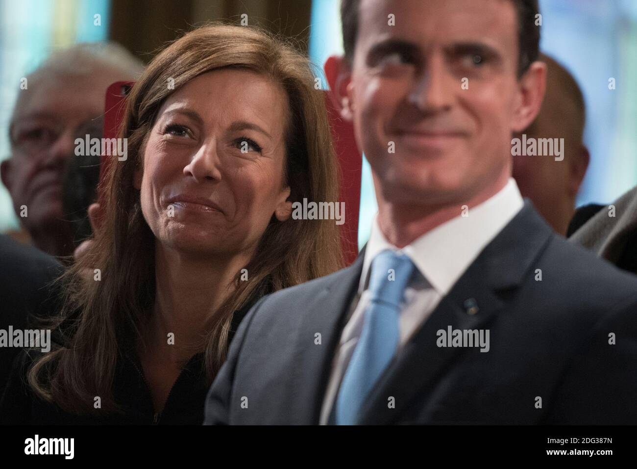 Anne Gravoin, wife of the Former French Prime Minister and candidate for Socialist Party Primaries for the 2017 French Presidential election, Manuel Valls, during a meeting in Lievin, France on January 08, 2017. Photo by Eliot Blondet/ABACAPRESS.COM Stock Photo