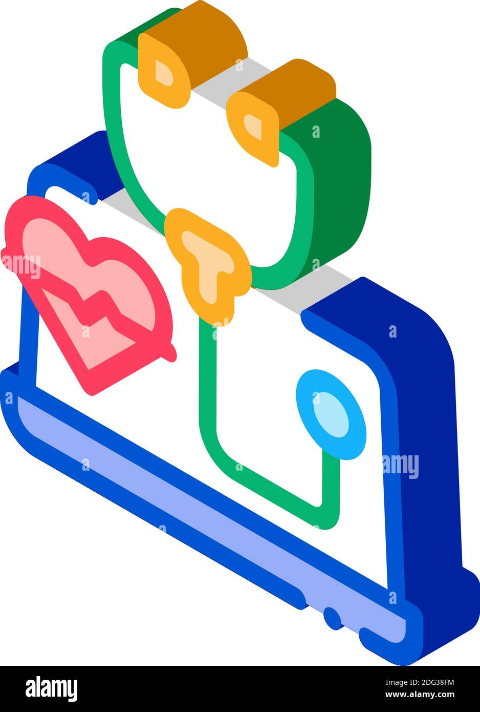 patient online diagnostic isometric icon vector illustration Stock Vector