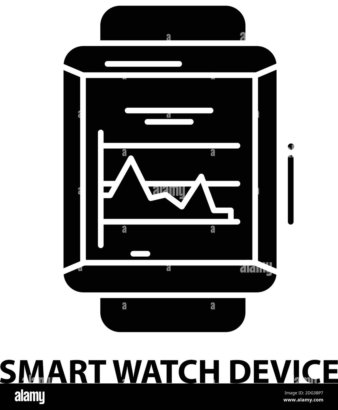 smart watch device icon, black vector sign with editable strokes