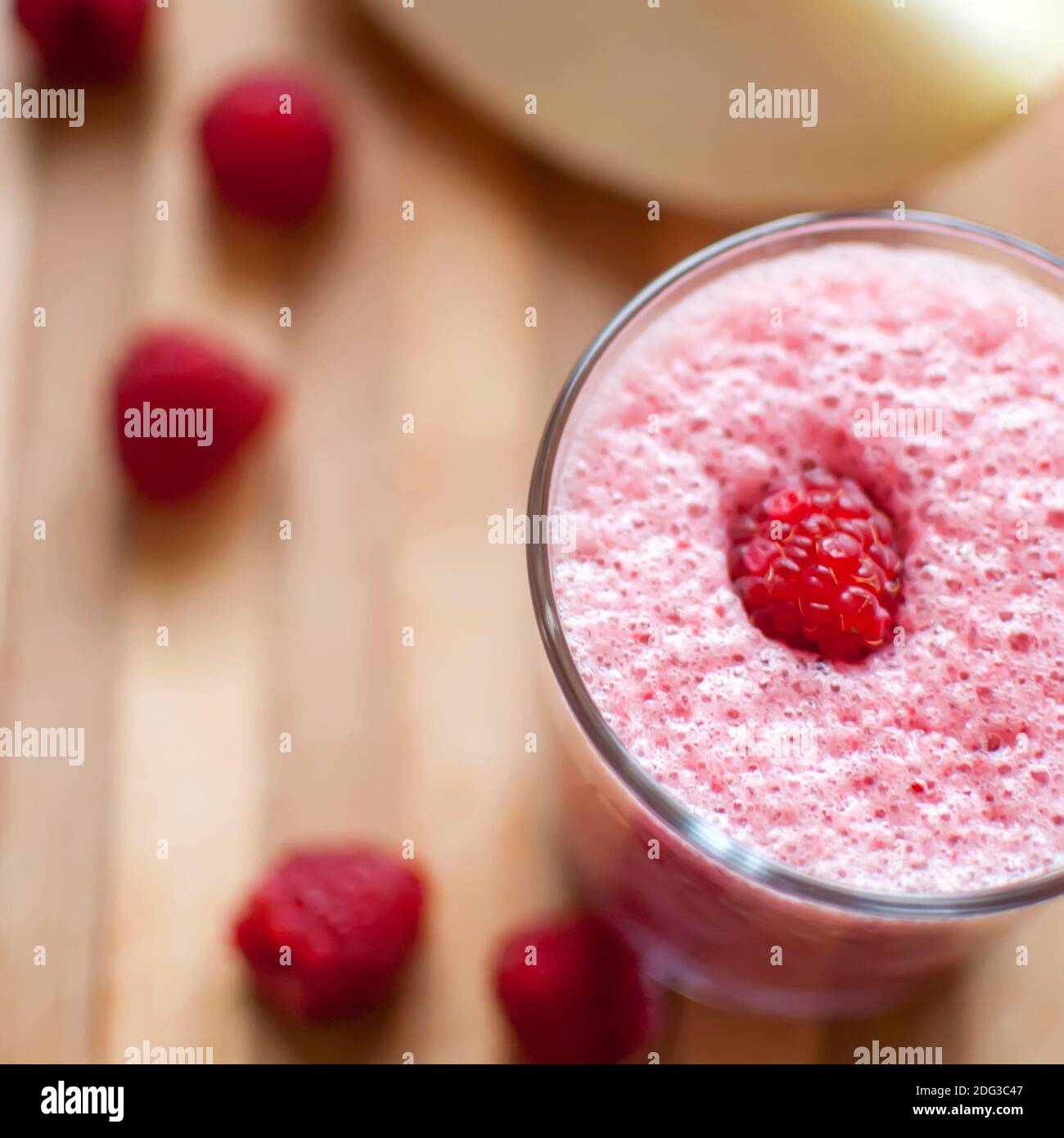 Healthy raspberry and melon juice Stock Photo Alamy