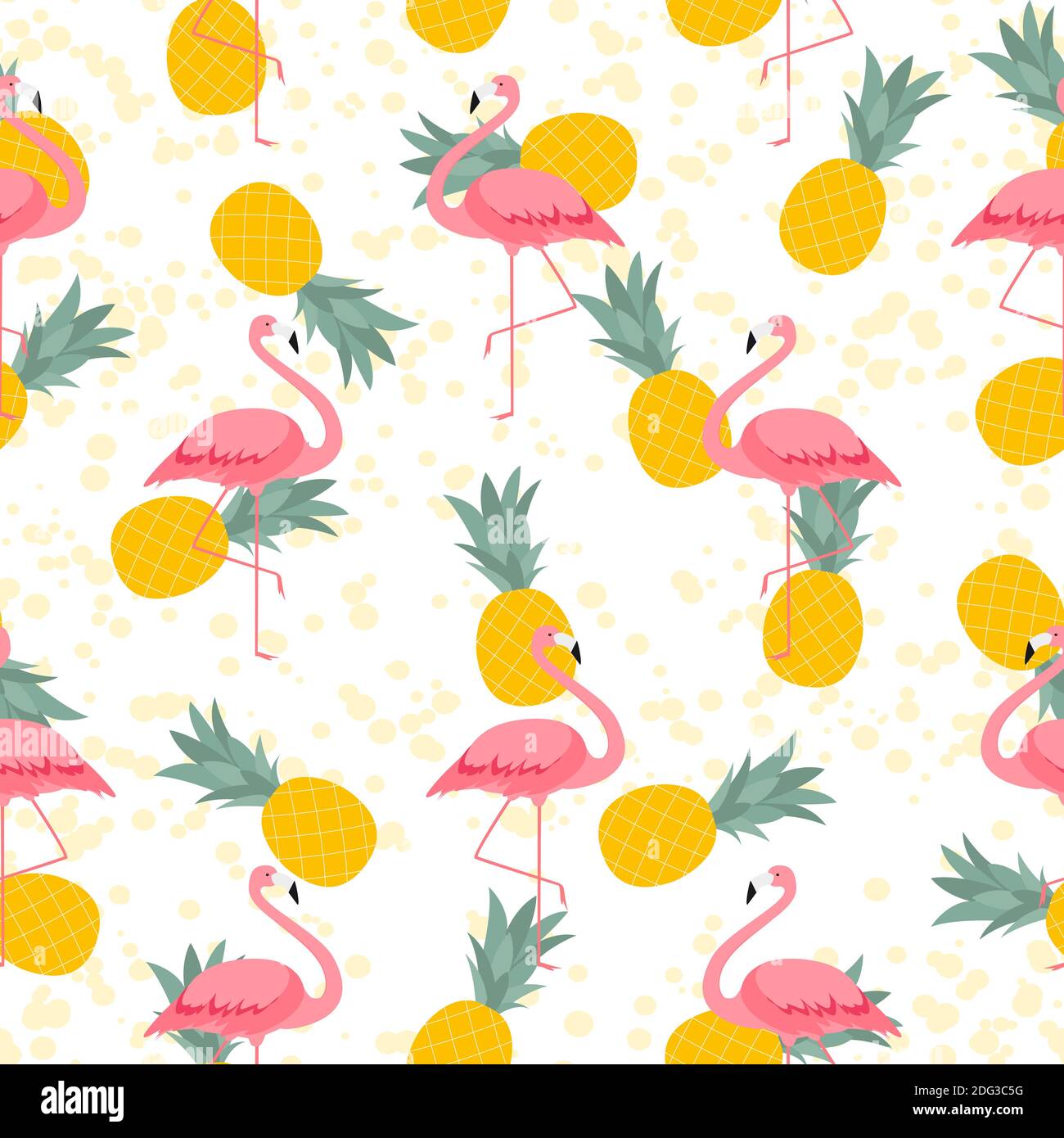 Colorful Pink Flamingo and Pineapple Seamless Pattern Background. Illustration Stock Photo Alamy