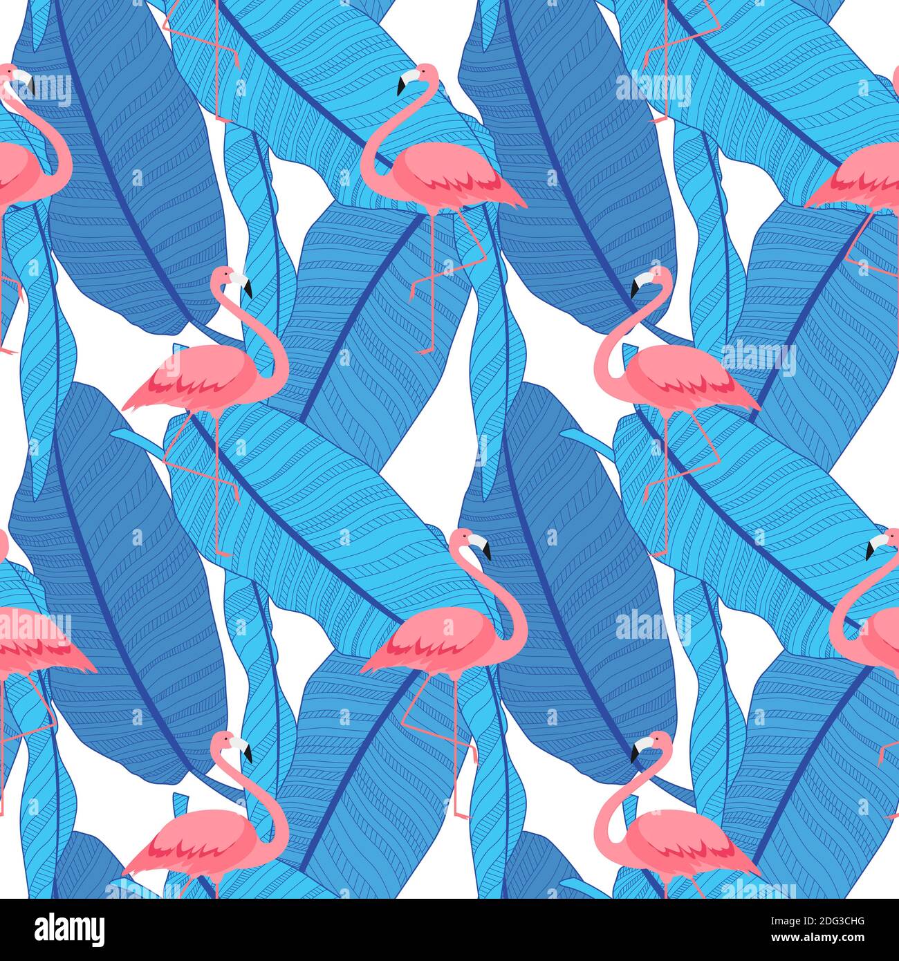 Colorful Pink Flamingo Seamless Pattern Background. Illustration Stock ...