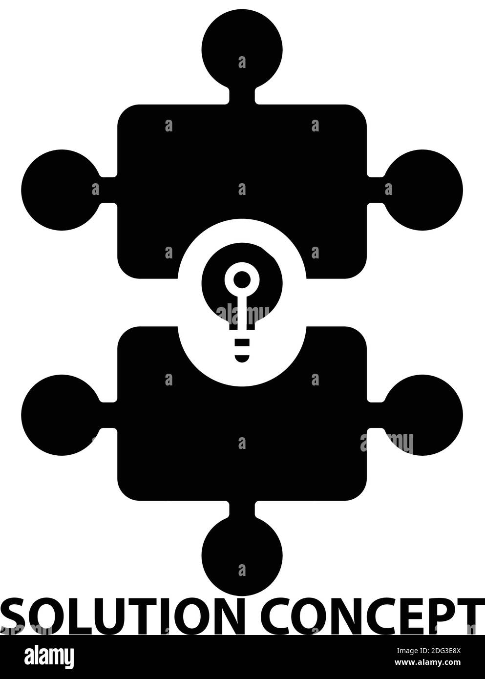 solution concept icon, black vector sign with editable strokes, concept ...