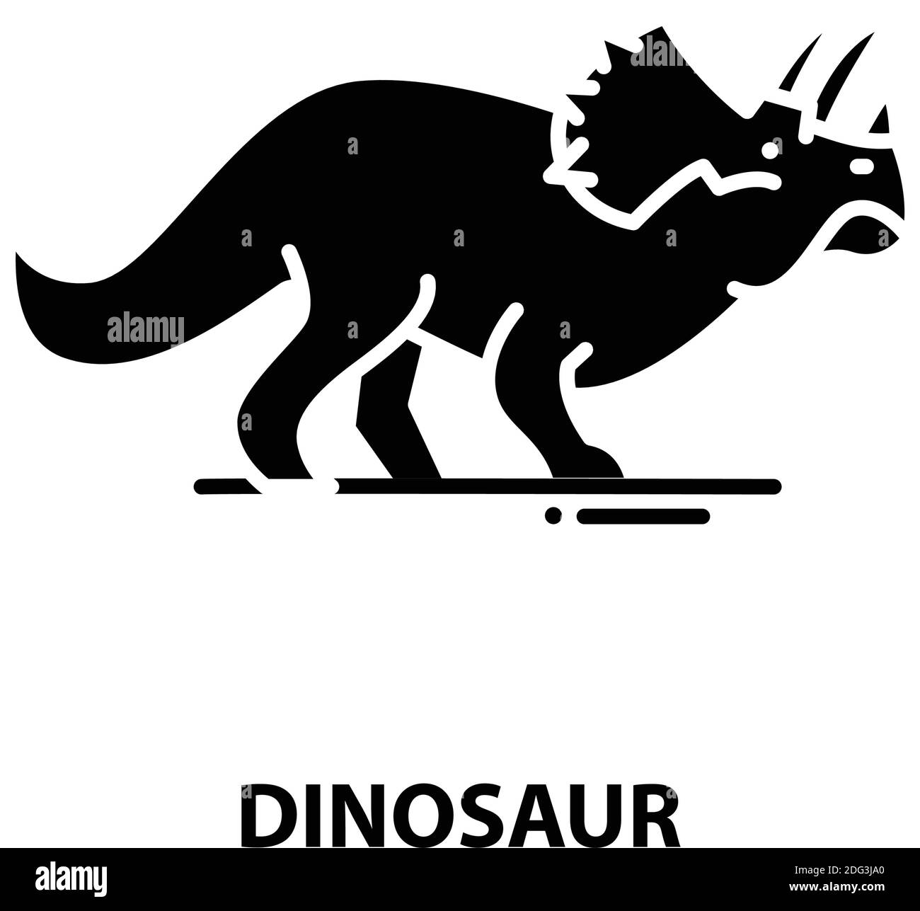 dinosaur symbol icon, black vector sign with editable strokes, concept illustration Stock Vector