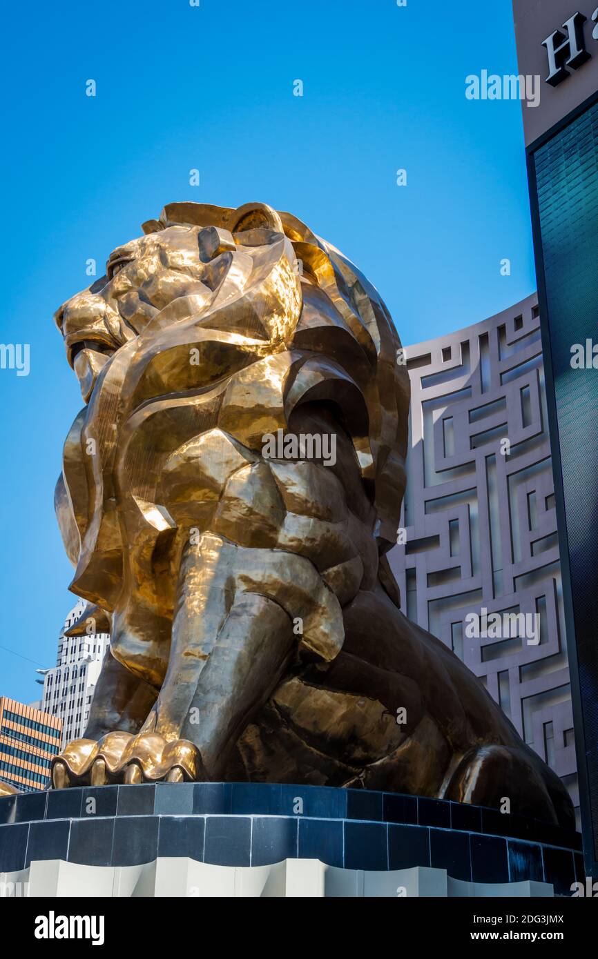 Las Vegas, Nevada, MGM Lion Stock Photo