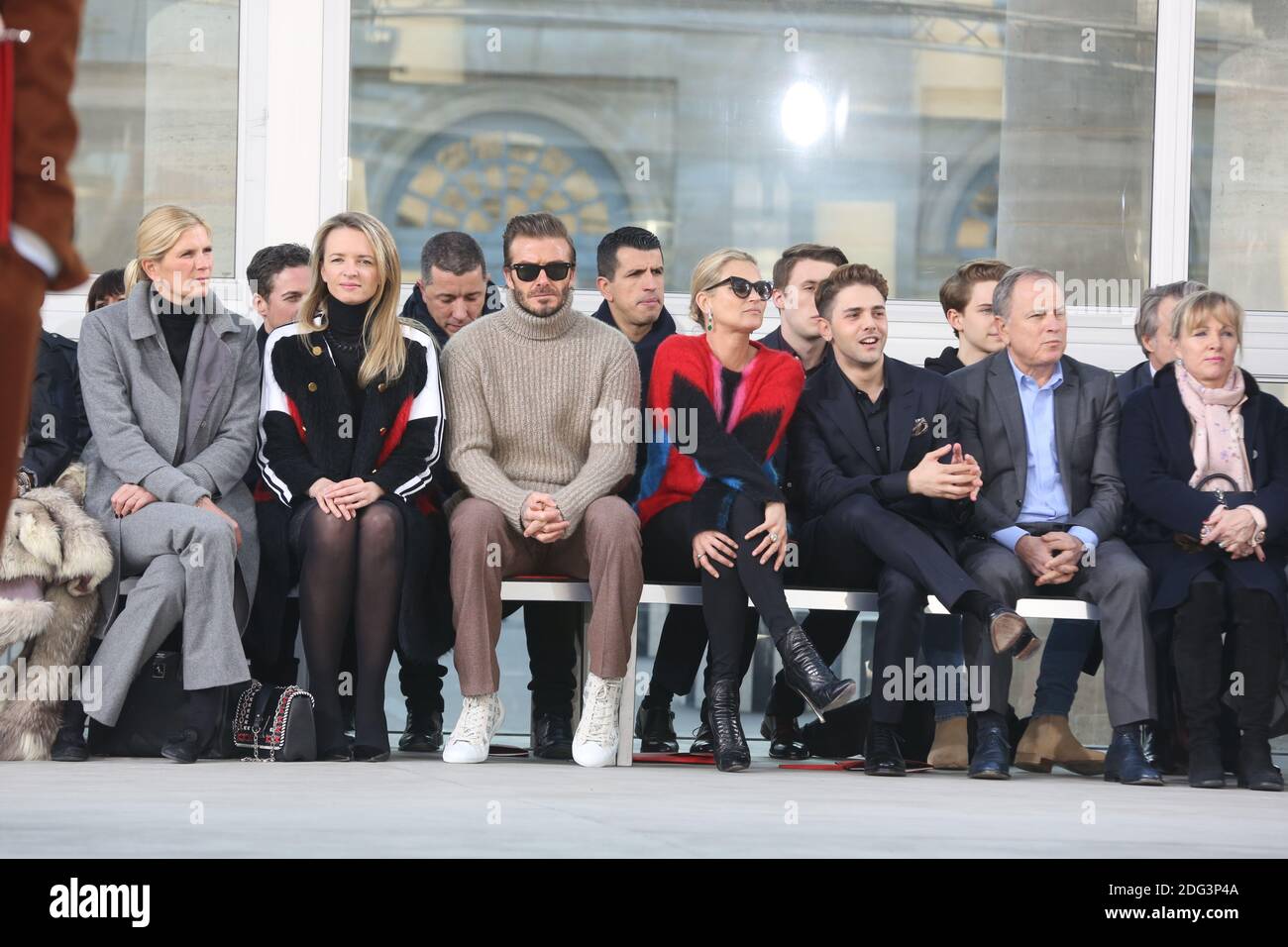 Delphine Arnault, David Beckham, Kate moss and Xavier Dolan attending the  Louis Vuitton Men Menswear Fall/Winter 2017-2018 show as part of Paris  fashion week in Paris, France on January 19, 2017. Photo