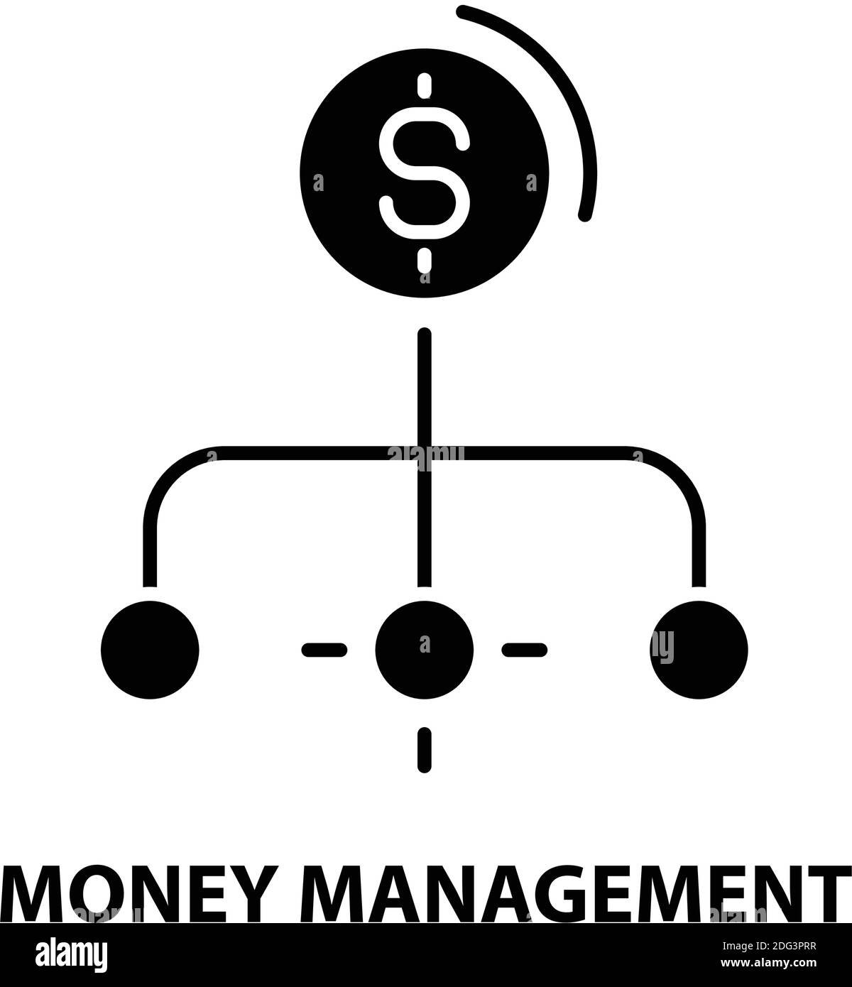 money management symbol icon, black vector sign with editable strokes