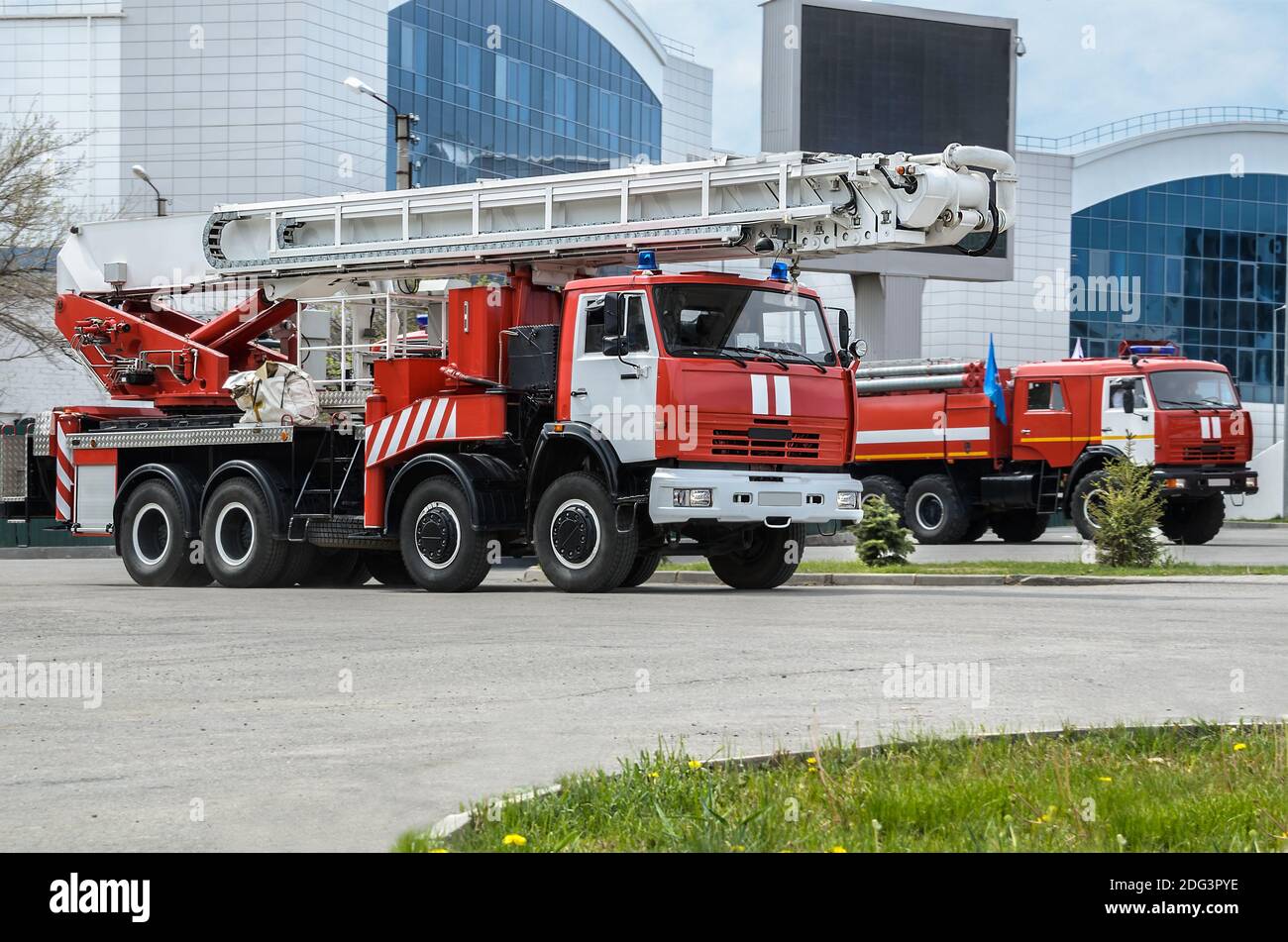 Fire truck ladder Stock Photo Alamy