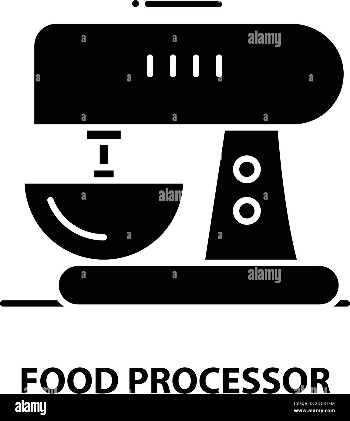 food processor icon, black vector sign with editable strokes, concept