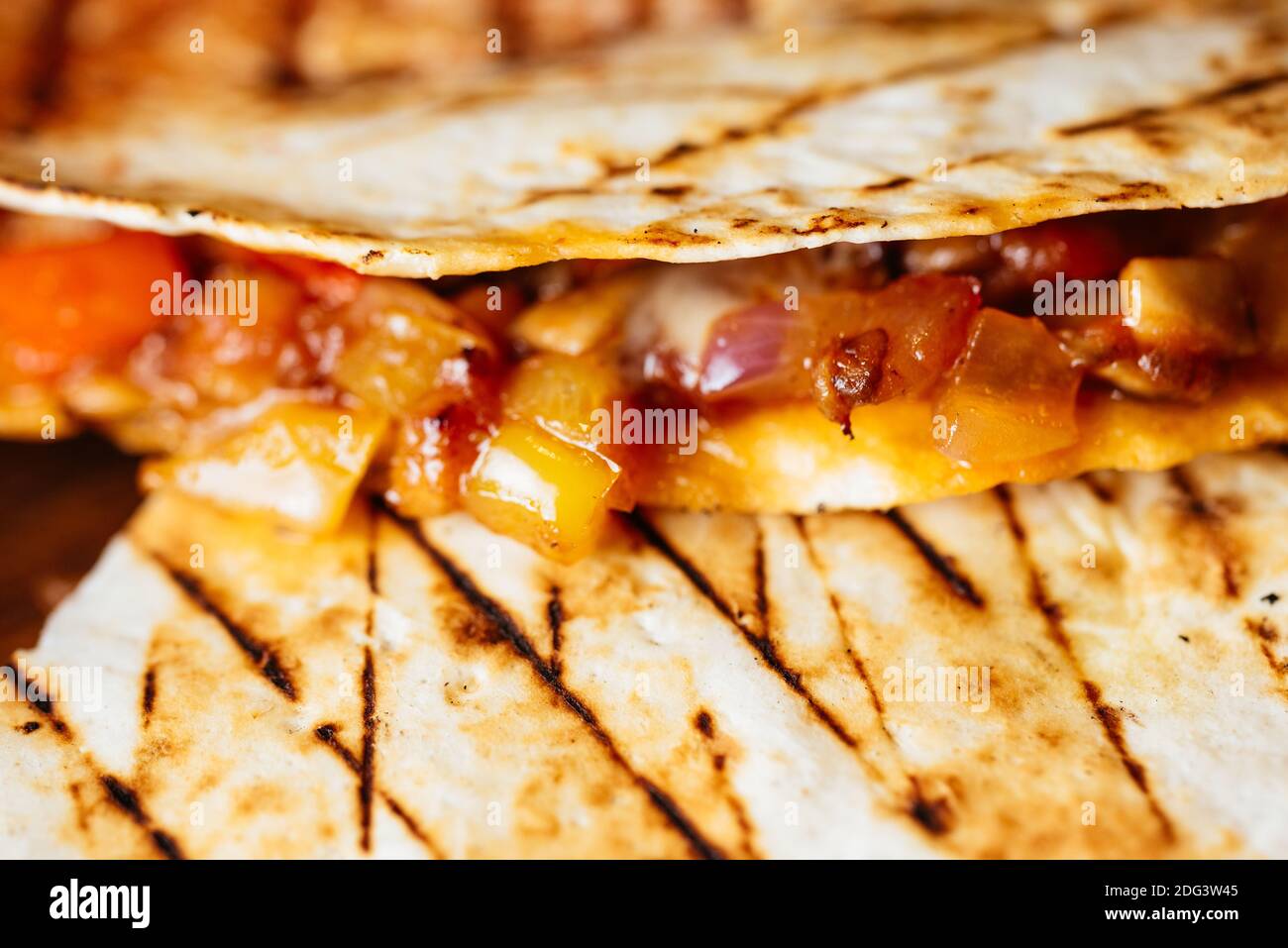 close-up shot of Mexican food tacos Stock Photo