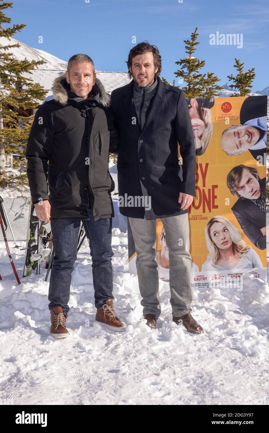 Lannick Gautry, Medi Sadoun attending a photocall for the movie Baby Phone  during the 20th Alpe dHuez Comedy Film Festival in lAlpe dHuez, France,  on January 21, 2017. Photo by Julien ReynaudAPS-MediasABACAPRESS.COM