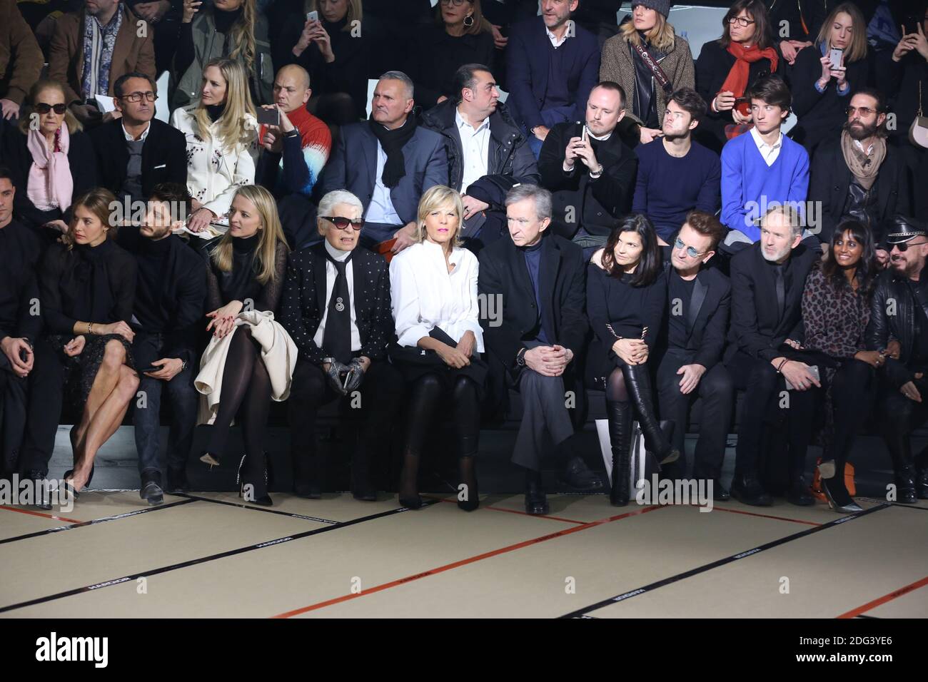 File photo - Delphine Arnault, Helene Mercier-Arnault, Bernard Arnault  attending the Dior Men Menswear Fall/Winter 2017-2018 show as part of Paris  fashion week in Paris, France on January 21, 2017. The world's