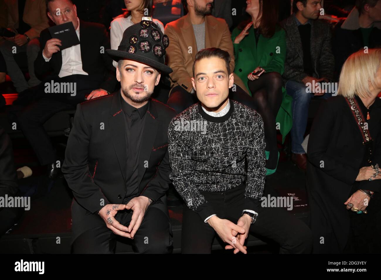 Boy George and Rami Malek attending the Dior Men Menswear Fall/Winter  2017-2018 show as