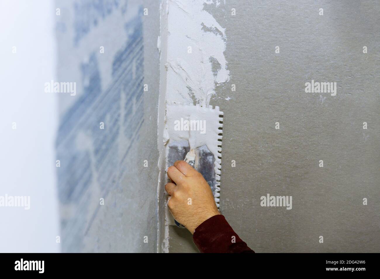 Worker bathroom tiles man tiling tool hires stock photography and
